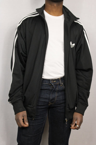 Adidas Polyester Unisex Branded Sport Jackets Black Size L-Jackets-Bij Ons Vintage-L-Bij Ons Vintage