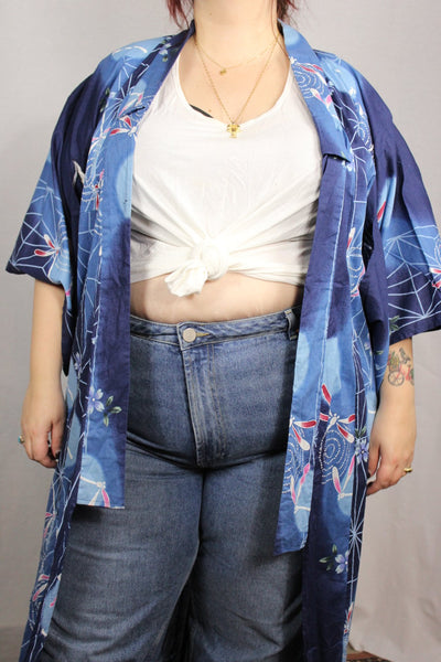 Polyester Unisex Kimono-Kimonos-Bij Ons Vintage--Bij Ons Vintage