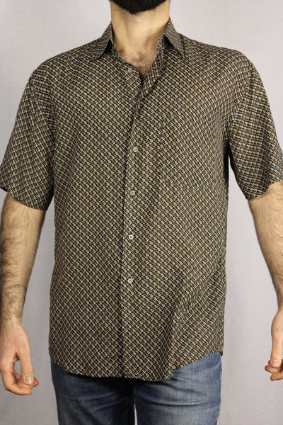 Viscose Men's Shirt Size M-Shirts-Bij Ons Vintage-m-Bij Ons Vintage