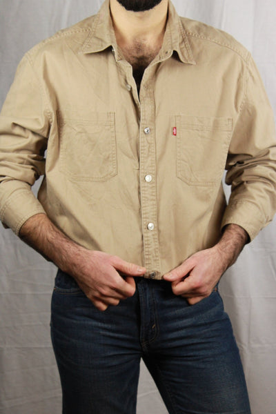 Levi's Men's Branded Shirt Camel Size L-Shirts-Bij Ons Vintage-L-Bij Ons Vintage