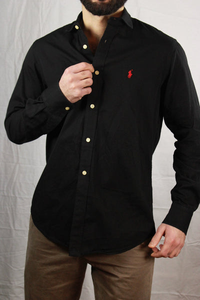Ralph Lauren Men's Branded Shirt Black Size M-Shirts-Bij Ons Vintage-L-Bij Ons Vintage