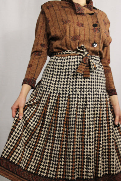 70's Women's Dress Brown Size 38/40-Dresses & Jumpsuits-Bij Ons Vintage-38/40-Bij Ons Vintage