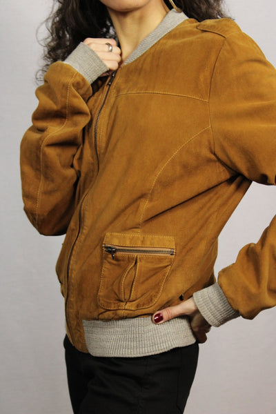 Scotch & Soda Suede Woman Branded Coat Brown Size S-Coats-Bij Ons Vintage-S-Bij Ons Vintage