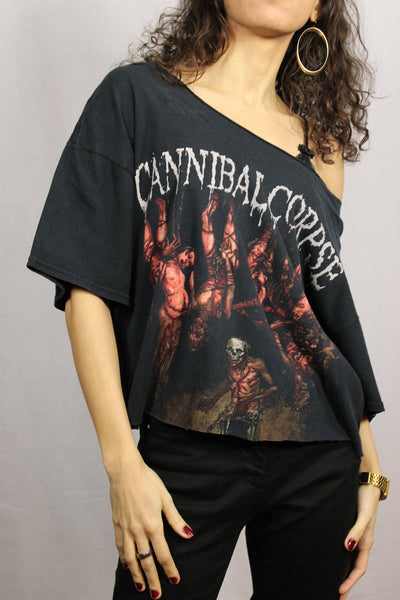'- Cannibal Corpse - Cotton Unisex Customized Tee Black Size L-Tees & Polos-Bij Ons Vintage-L-Bij Ons Vintage
