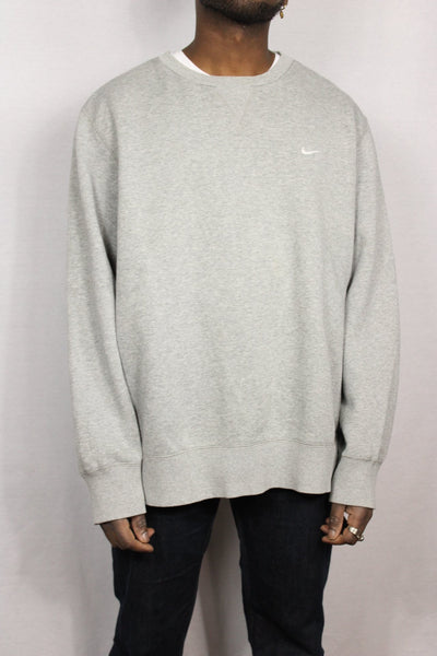 Nike Cotton Unisex Branded Sweater Grey Size XXL-Sweaters & Hoodies-Bij Ons Vintage-31 / 32-Bij Ons Vintage