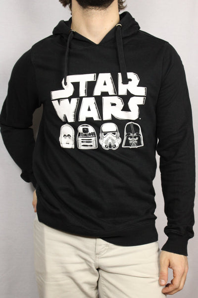'- Star Wars - Cotton Unisex Hoody Black Size L-Sweaters & Hoodies-Bij Ons Vintage-L-Bij Ons Vintage