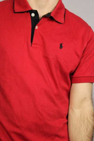 Ralph Lauren Cotton Unisex Branded Polo Red Size XL-Tees & Polos-Bij Ons Vintage-38/40-Bij Ons Vintage