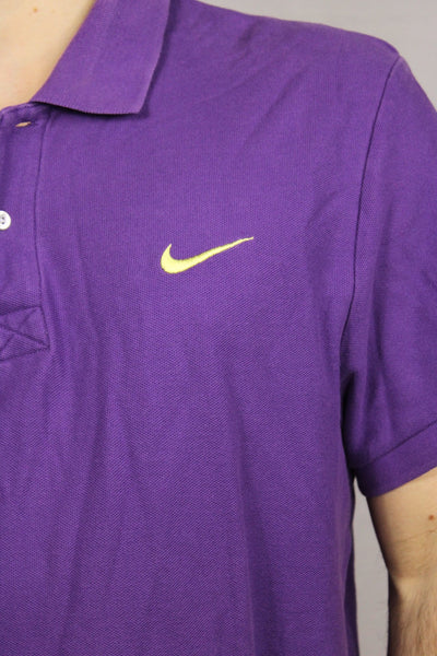 Nike Cotton Unisex Branded Polo Purple Size XL-Tees & Polos-Bij Ons Vintage-32-Bij Ons Vintage