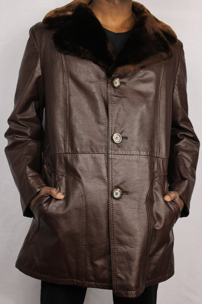 Men's Coat Brown Size L-Coats-Bij Ons Vintage-L-Bij Ons Vintage