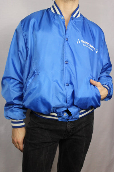 Raindance Polyester Unisex Baseball Jacket Blue Size L-Baseball Jackets-Bij Ons Vintage-L-Bij Ons Vintage