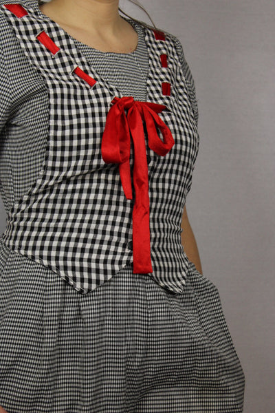 80's Polyester Woman Jumpsuit Size M-Dresses & Jumpsuits-Bij Ons Vintage-M-Bij Ons Vintage