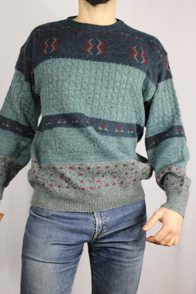Polyester&Wool Men's Pullover Size M-Pullovers & Cardigans-Bij Ons Vintage-m-Bij Ons Vintage
