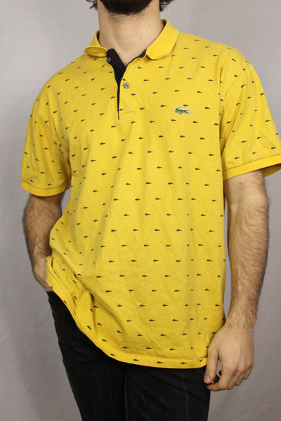 Lacoste Cotton Unisex Branded Polo Yellow Size XXL-Tees & Polos-Bij Ons Vintage-#REF!-Bij Ons Vintage