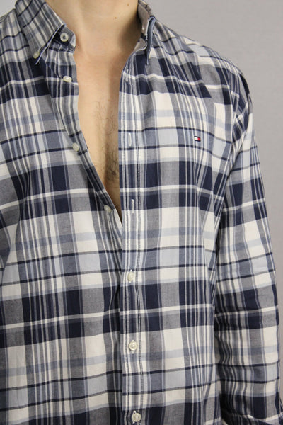 Tommy Hilfiger Cotton Men's Branded Shirt Blocked Size M-Shirts-Bij Ons Vintage-M-Bij Ons Vintage