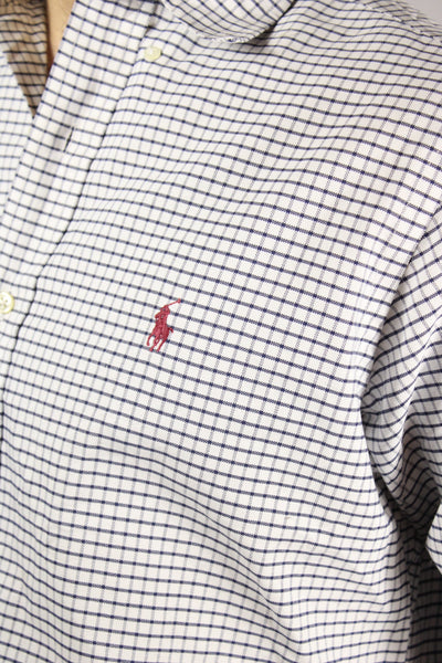 Ralph Lauren Cotton Men's Branded Shirt Checked Size L-Shirts-Bij Ons Vintage-l-Bij Ons Vintage