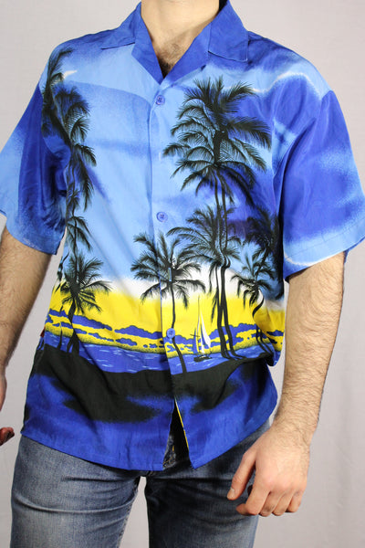 Hawaai Viscose Men's Shirt Size M-Shirts-Bij Ons Vintage-m-Bij Ons Vintage