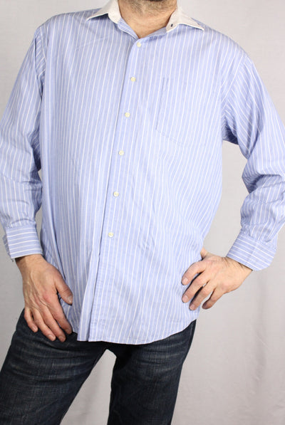 Tommy Hilfiger Cooton Men's Branded Shirt Stripped Size Xl-Shirts-Bij Ons Vintage-xl-Bij Ons Vintage