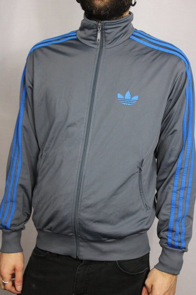 Adidas Polyester Unisex Branded Sport Jackets Grey Size M-Jackets-Bij Ons Vintage-M-Bij Ons Vintage