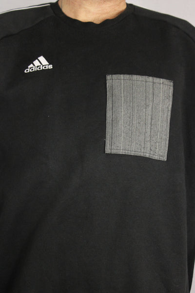 Adidas Cotton Unisex Branded Sweater Black Size XL-Sweaters & Hoodies-Bij Ons Vintage-XL-Bij Ons Vintage