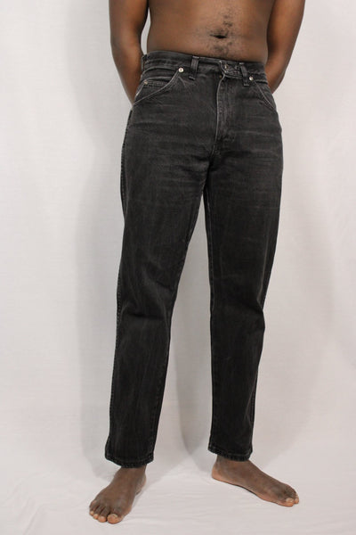 Wrangler Cotton Men's Denim Jeans Black Size 31/30-Trousers-Bij Ons Vintage-31/30-Bij Ons Vintage