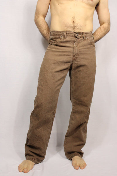 Dickies Cotton Men's Branded Jeans Brown Size 32/30-Trousers-Bij Ons Vintage-32/30-Bij Ons Vintage